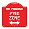 Signmission Fire Lane W/ Bidirectional Arrow, Red & White Aluminum Architectural Sign, 18" x 18", RW-1818-23990 A-DES-RW-1818-23990 - alternate 1